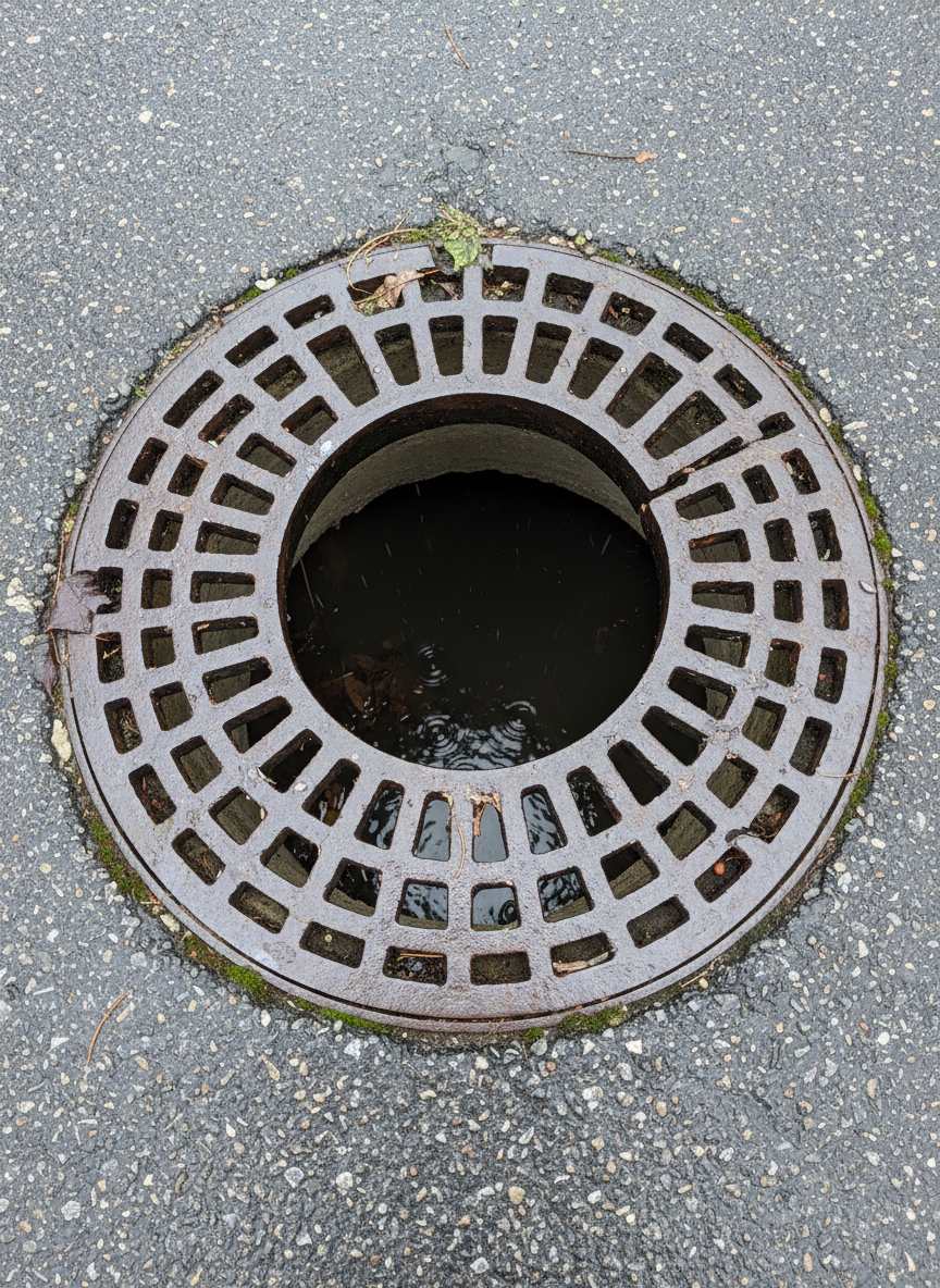 A clear and detailed image of a drain